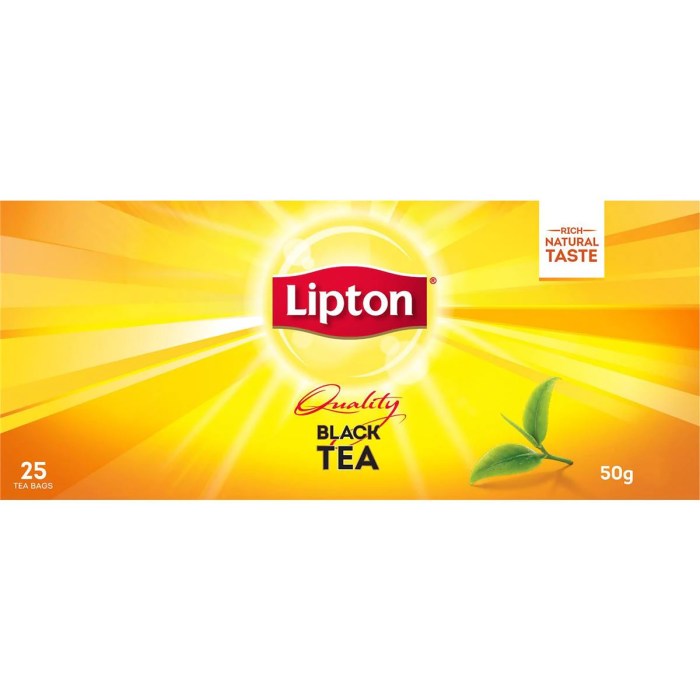 Tea lipton nutrition green facts label yellow