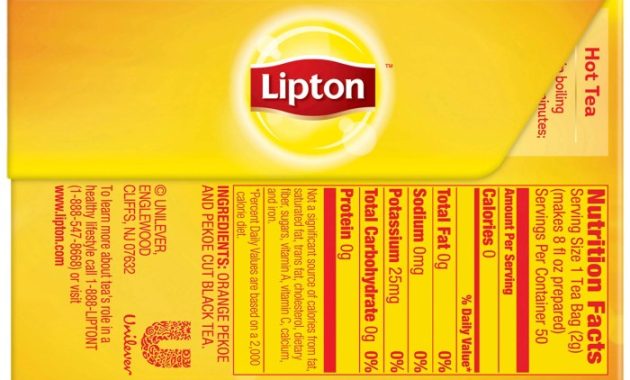 Lipton Black Tea Nutrition Facts A Comprehensive Guide