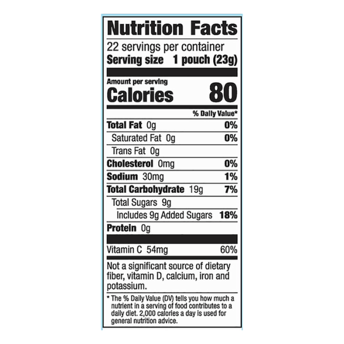 Mott's animals fruit snacks nutrition facts